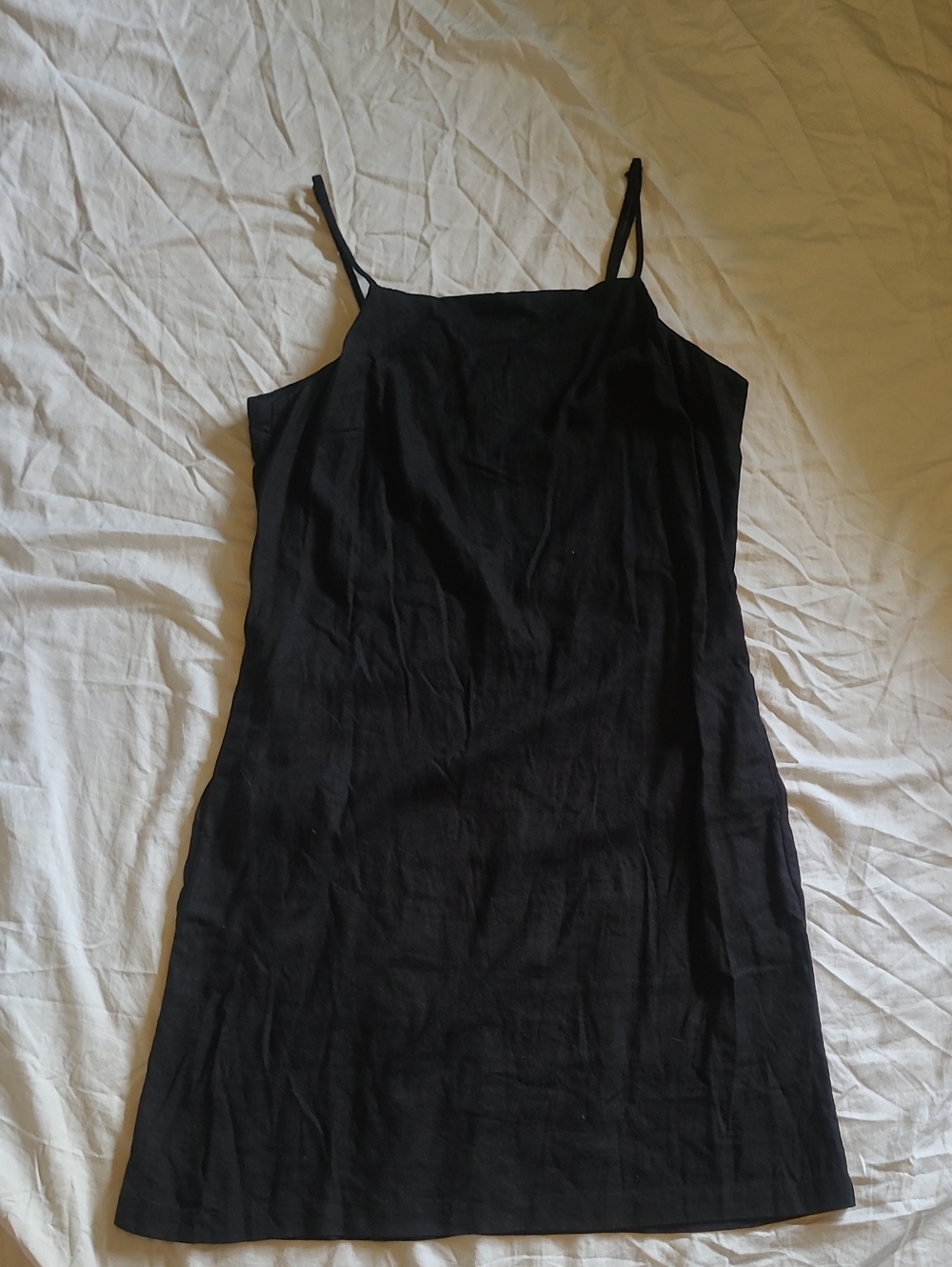Black Spaghetti Strap Slip Dress - Women's Top